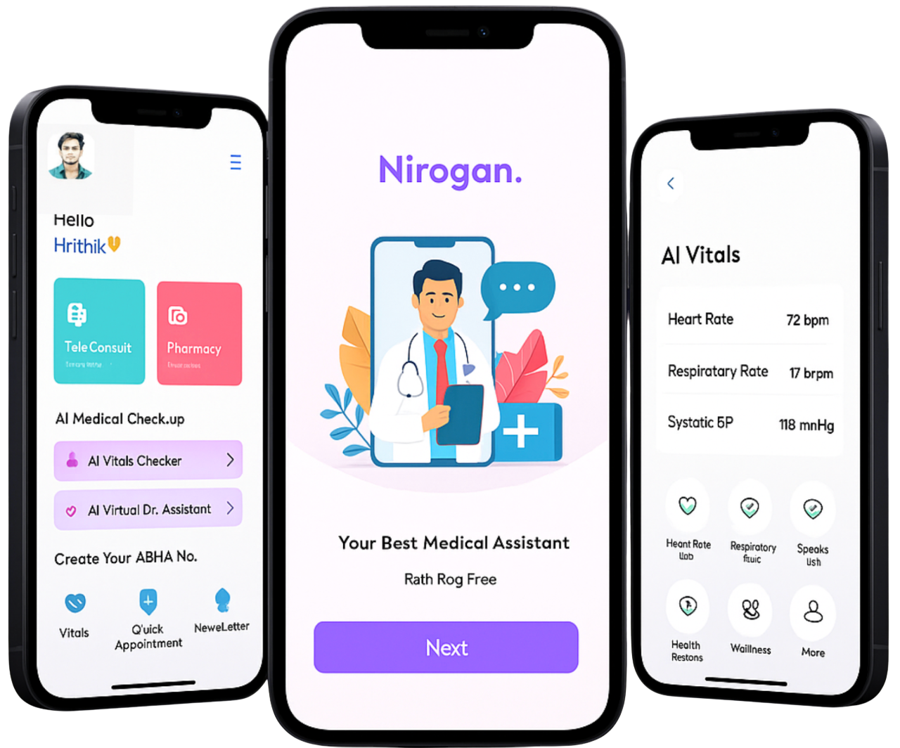 Nirogan App Screens